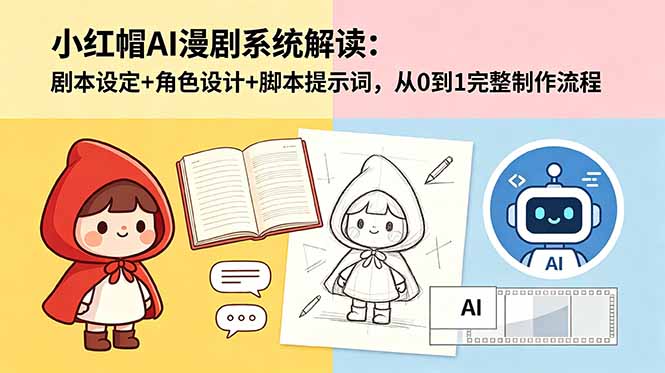 （18612期）小红帽AI漫剧系统解读：剧本设定+角色设计+脚本提示词，从0到1完整制作流程 - 臻优资源网