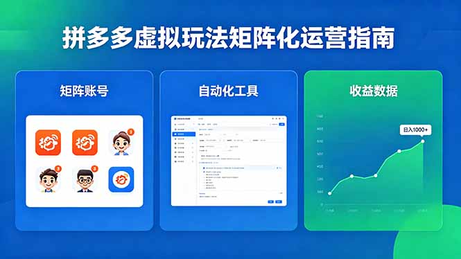 （18361期）闭眼可复制的拼多多虚拟玩法，矩阵化运营，长期稳定日入 1000+ - 臻优资源网