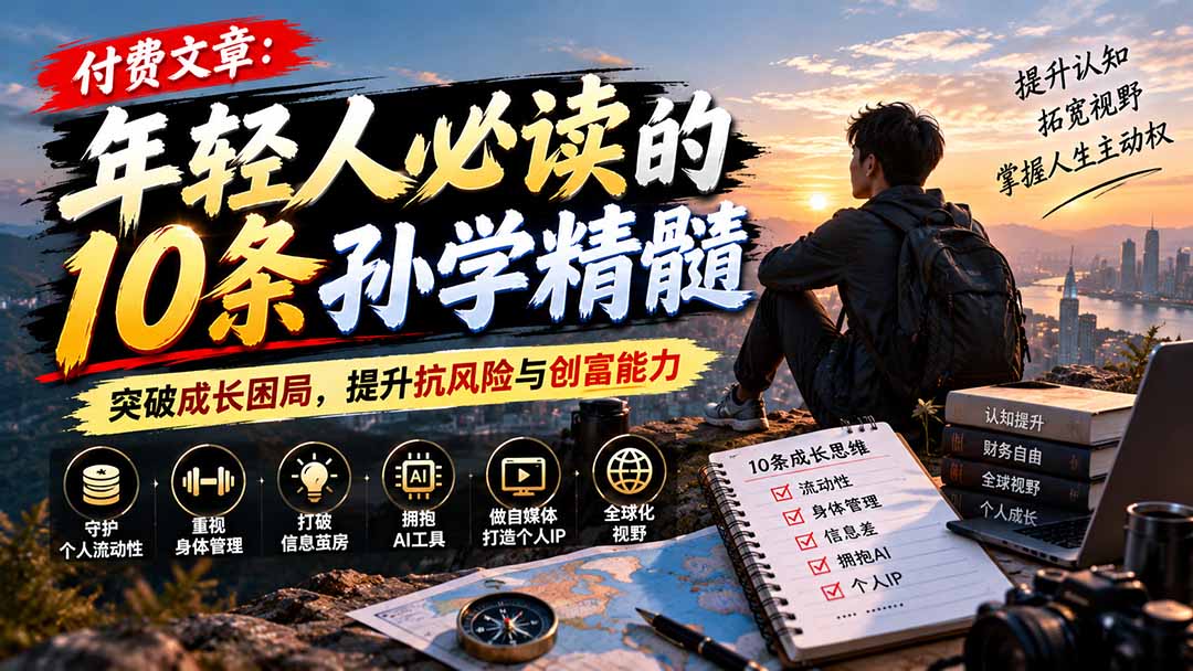 （21112期）付费文章：年轻人必读的10条孙学精髓，突破成长困局，提升抗风险与创富能力 - 臻优资源网