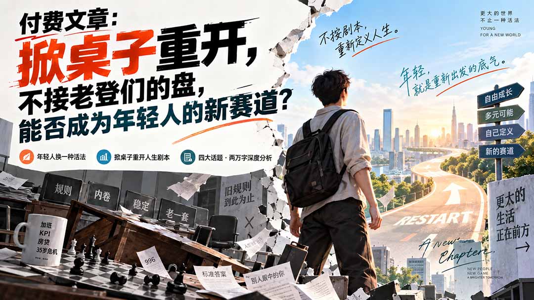 （20557期）付费文章：掀桌子重开，不接老登们的盘，能否成为年轻人的新赛道？ - 臻优资源网