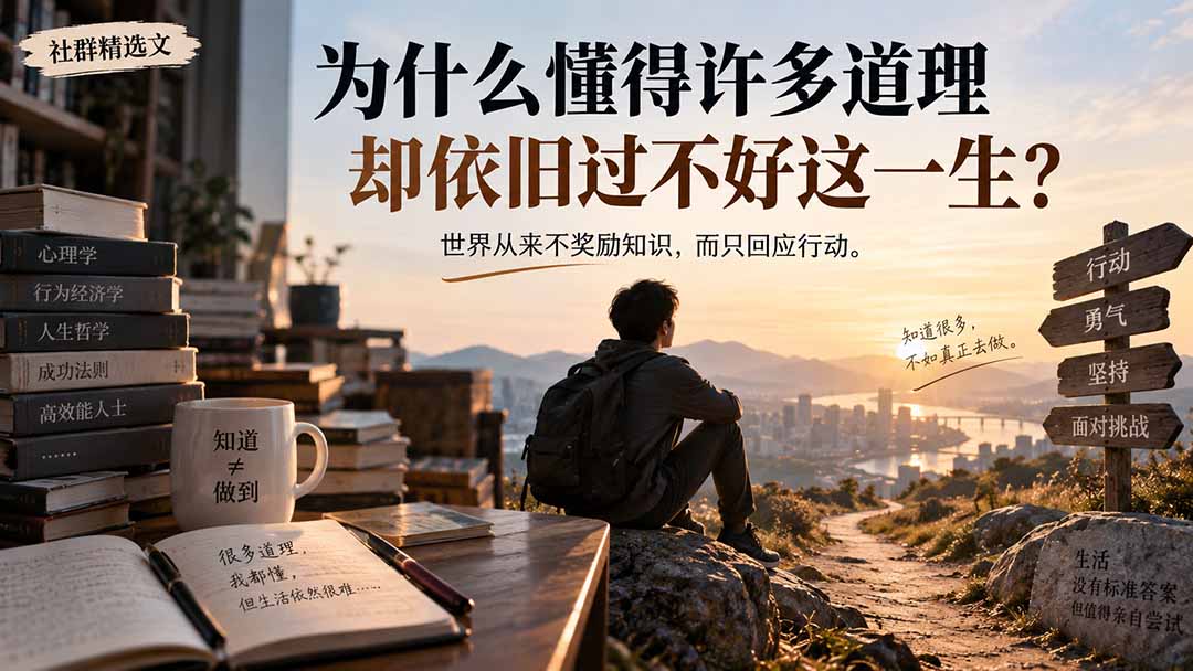 （20462期）社群精选文：为什么懂得许多道理却依旧过不好这一生？ - 臻优资源网
