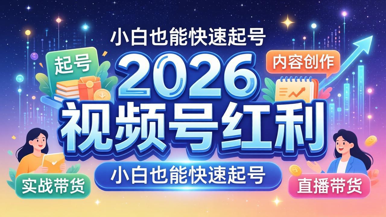 （18222期）2026视频号红利实战营，大佬亲授起号、内容、直播、IP、投流、私域、矩阵全套落地打法 - 臻优资源网