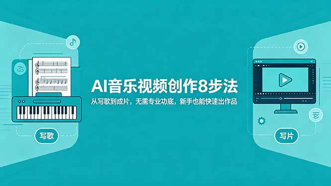（18340期）AI音乐视频创作8步法：从写歌到成片，无需专业功底，新手也能快速出作品 - 臻优资源网