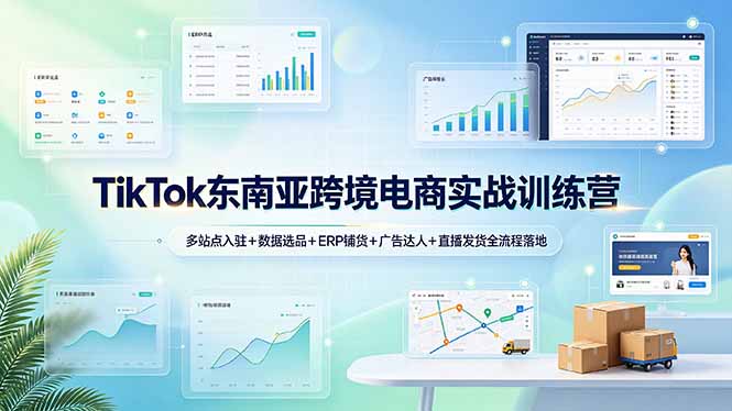 （19155期）TikTok东南亚跨境电商实战训练营：多站点入驻+数据选品+ERP铺货+广告达人+直播发货全流程落地 - 臻优资源网
