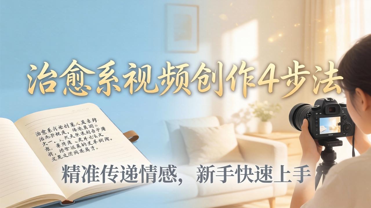 （18165期）治愈系视频创作4步法：从文案打磨到画面呈现，精准传递情感，新手快速上手出优质内容 - 臻优资源网