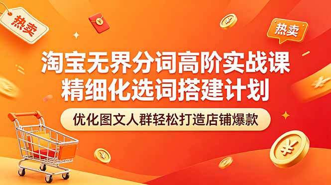 （18564期）淘宝无界分词高阶实战课 精细化选词搭建计划 优化图文人群轻松打造店铺爆款 - 臻优资源网