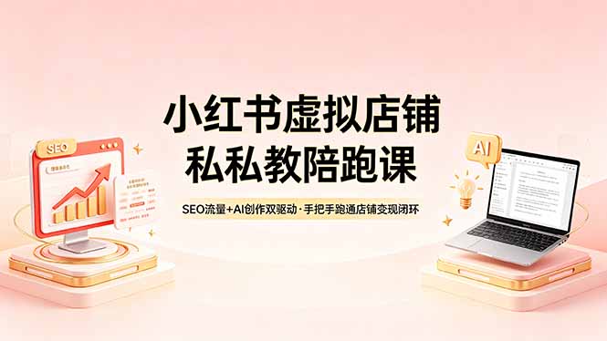 （18248期）小红书虚拟店铺私教陪跑课，SEO流量+AI创作双驱动，手把手跑通店铺变现闭环 - 臻优资源网