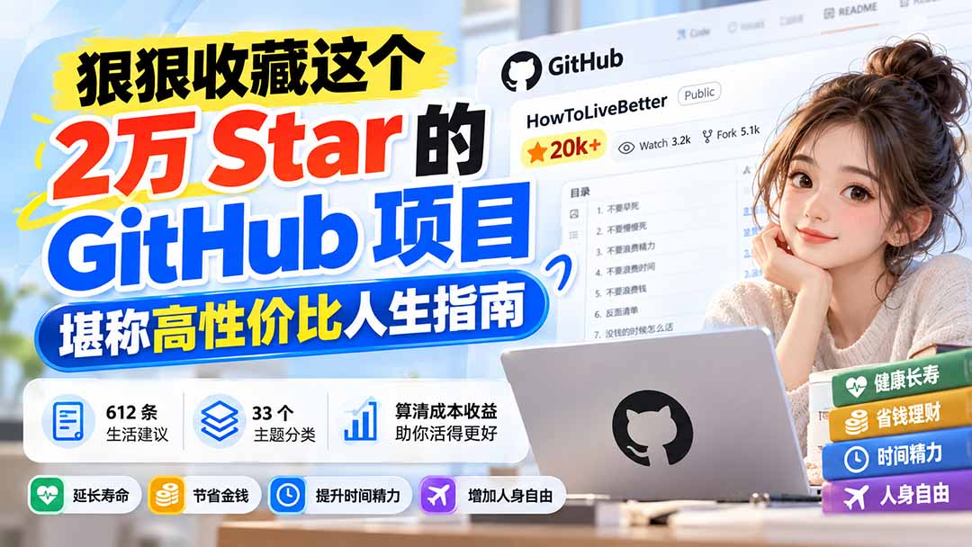 （20726期）狠狠收藏这个 2 万 Star 的 GitHub 项目，堪称高性价比人生指南。 - 臻优资源网