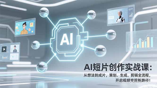 （17327期）AI短片创作实战课：从想法到成片，策划、生成、剪辑全流程，开启视频变现新路径！ - 臻优资源网
