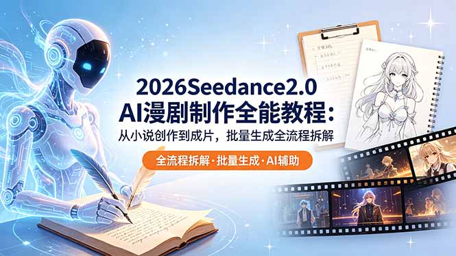 （18537期）2026Seedance2.0 AI制作全能教程：从小说创作到成片，批量生成全流程拆解 - 臻优资源网