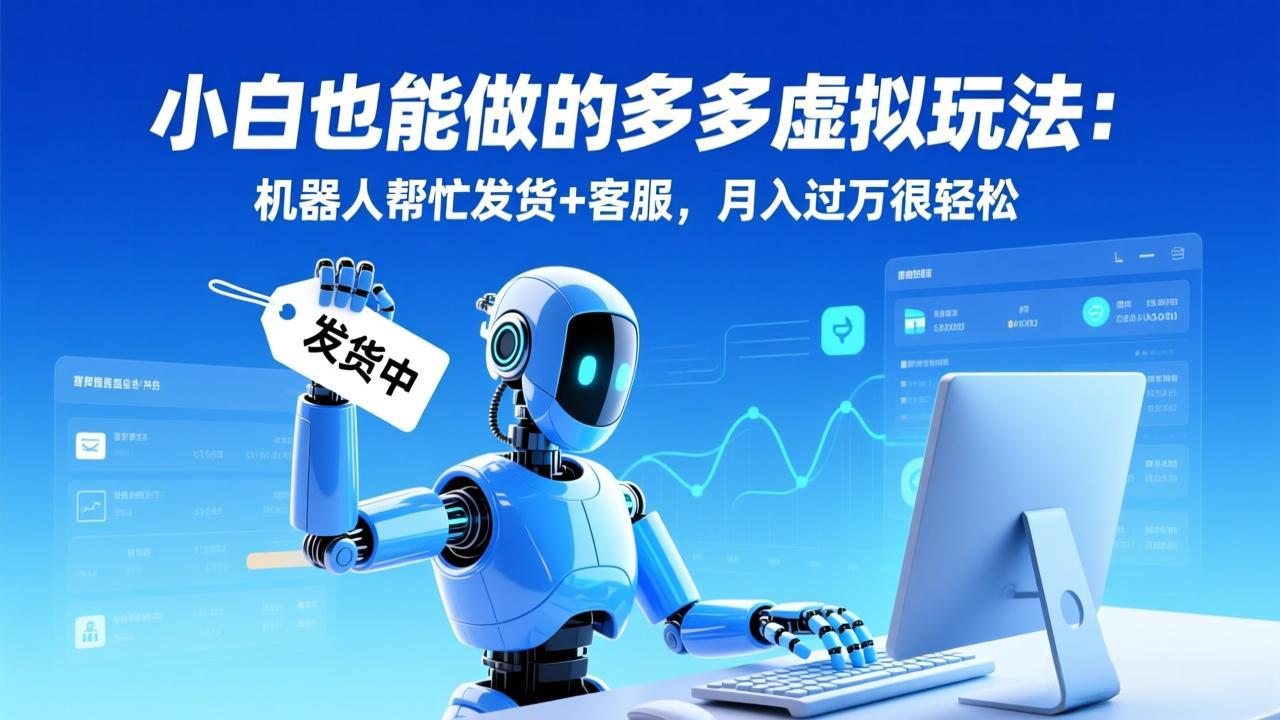 （17230期）小白也能做的多多虚拟玩法：机器人帮忙发货+客服，月入过万很轻松 - 臻优资源网