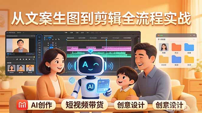 （17916期）原创 AI 剧情短视频带货：AI+家庭剧情+带货广告，从文案生图到剪辑全流程实战 - 臻优资源网