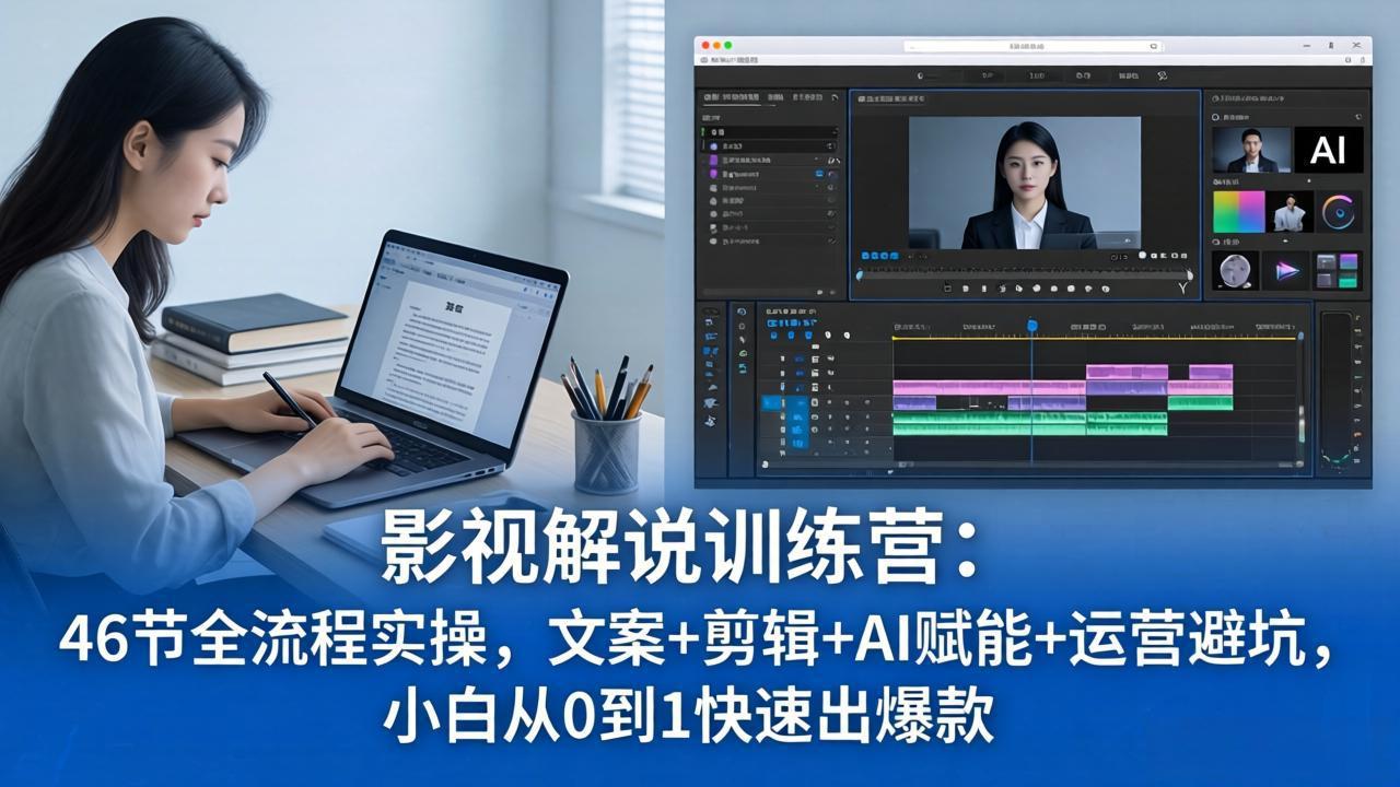 （18053期）影视解说特训营：46节全流程实操，文案+剪辑+AI赋能+运营避坑，小白从0到1快速出爆款 - 臻优资源网