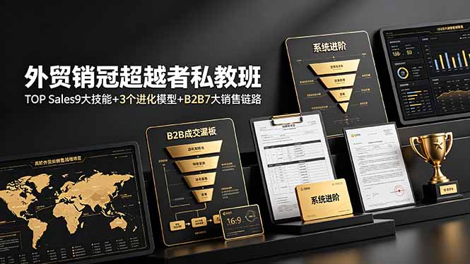 （19156期）外贸销冠超越者私教班：TOP Sales9大技能+3个进化模型+B2B7大销售链路，系统进阶 - 臻优资源网