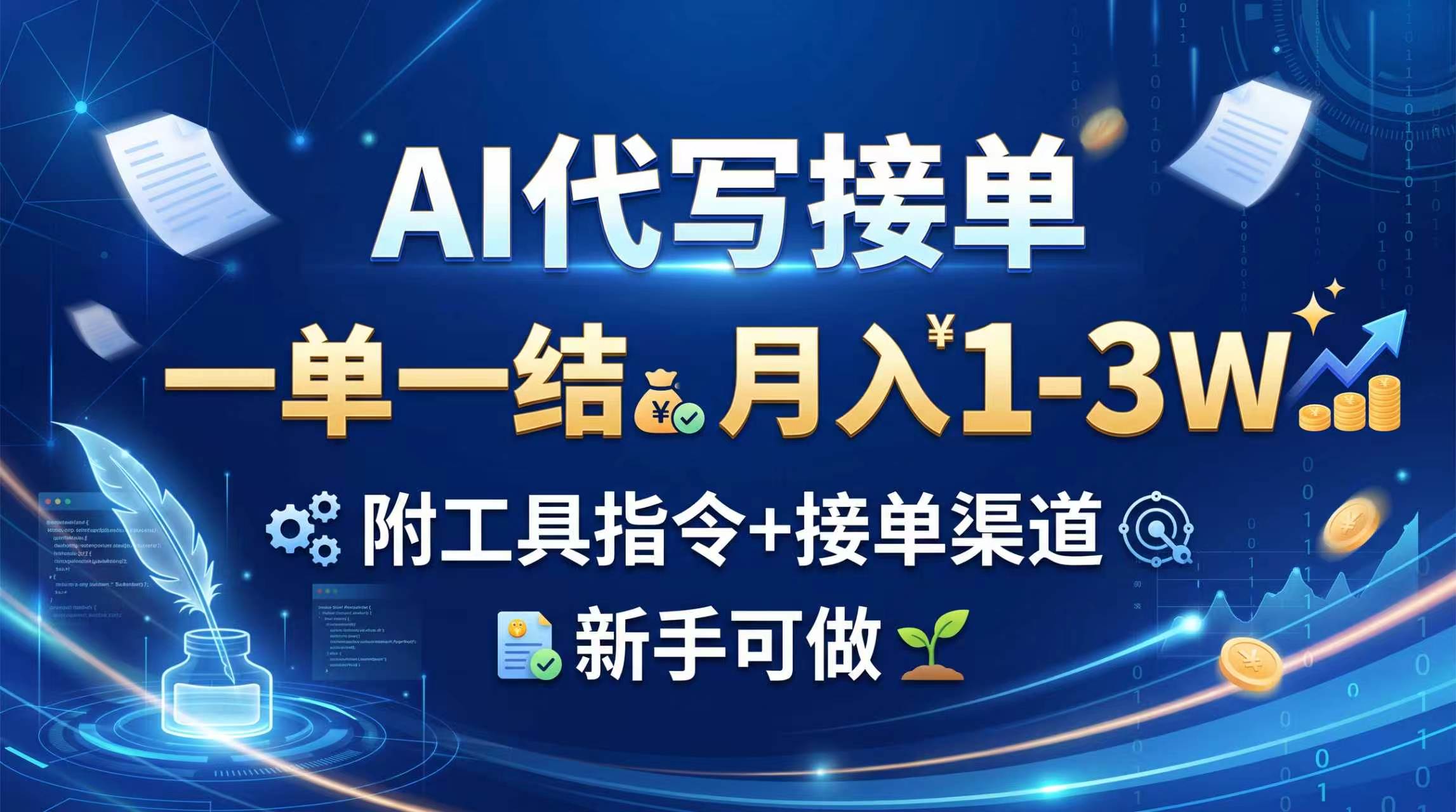 （20343期）AI代写接单，一单一结，月入1-3W，附工具指令+接单渠道，新手可做 - 臻优资源网