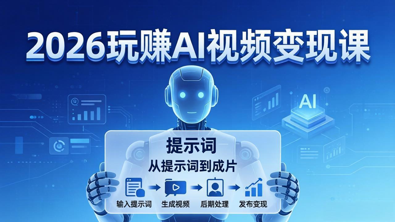 （17827期）2026玩赚AI视频变现课：掌握 AI 视频全流程技能，从提示词到成片高效产出 - 臻优资源网