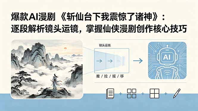 （18620期）爆款AI漫剧《斩仙台下我震惊了诸神》：逐段解析镜头运镜，掌握仙侠漫剧创作核心技巧 - 臻优资源网