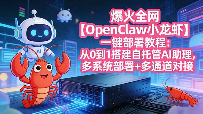 （17612期）爆火全网【OpenClaw 小龙虾】一键部署教程：从0到1搭建自托管AI助理，多系统部署+多通道对接 - 臻优资源网