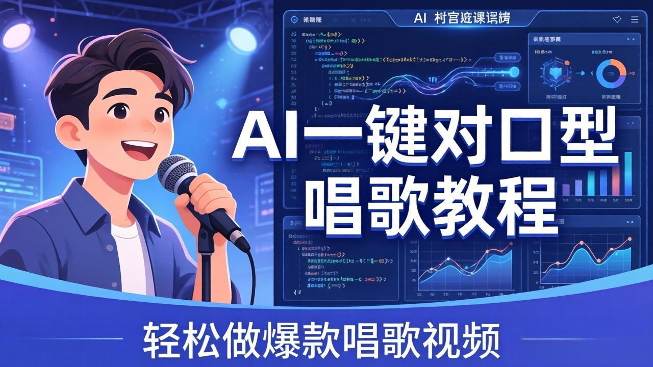 （18118期） AI一键对口型唱歌教程：零基础也能学，素材准备+模型训练+音色转换，轻松做爆款唱歌视频 - 臻优资源网