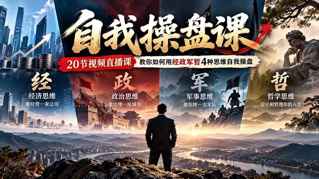 （20626期）【无水印】自我操盘课，20节视频直播课教你如何用经政军哲4种思维自我操盘（更新0924） - 臻优资源网