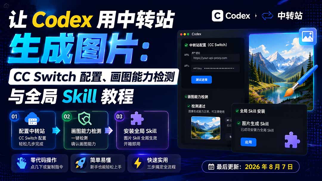 （19777期）让 Codex 用中转站生成图片：CC Switch 配置、画图能力检测与全局 Skill 教程 - 臻优资源网