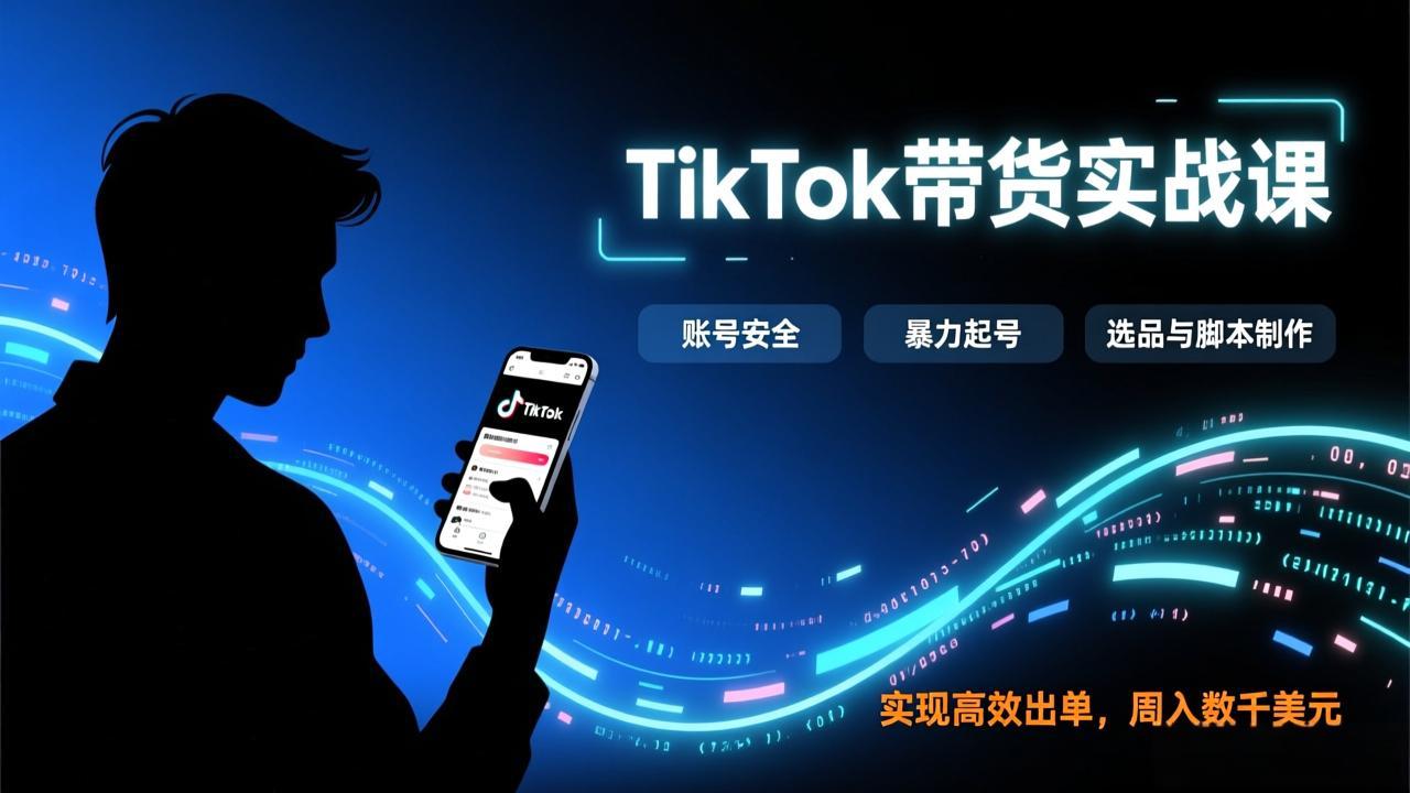 （17278期）TikTok带货实战课，涵盖账号安全、暴力起号、选品与脚本制作，实现高效出单，周入数千美元 - 臻优资源网