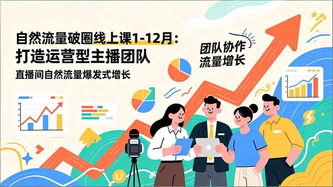 （17006期）自然流量破圈线上课25年1-12月-更新：打造运营型主播团队 直播间自然流量爆发式增长 - 臻优资源网