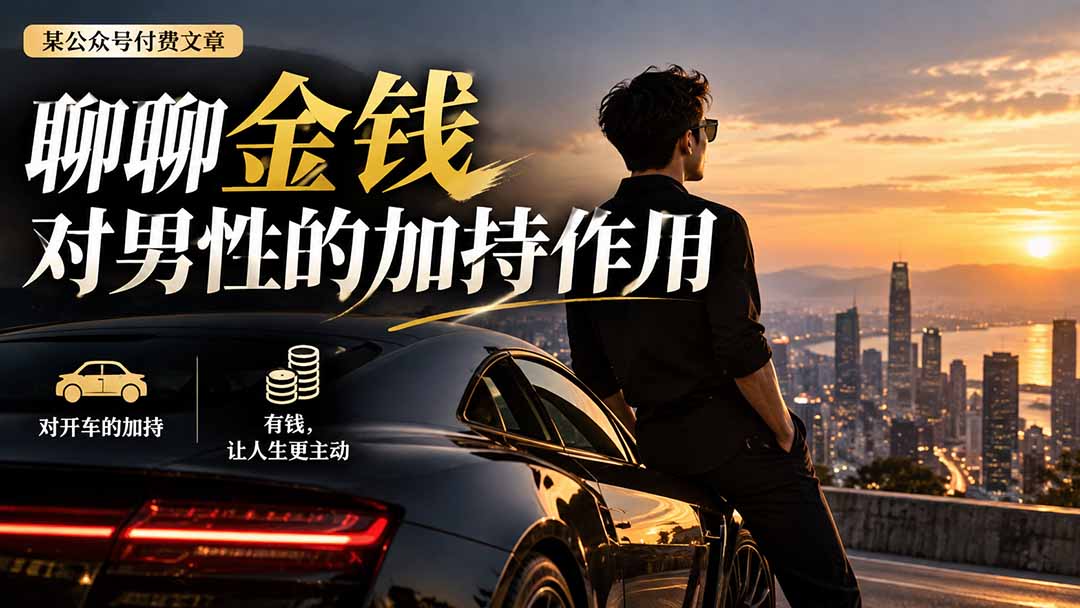 (20627期)【无水印】某公众号付费文章:聊聊金钱对男性的加持作用 - 臻优资源网