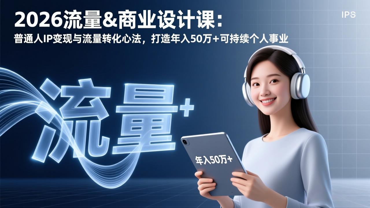 （17246期）2026流量&商业设计课：普通人IP变现与流量转化心法，打造年入50万+可持续个人事业 - 臻优资源网