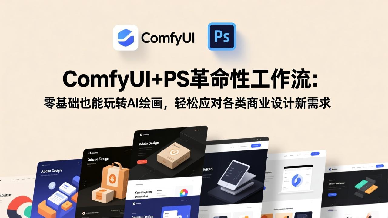 （17512期）ComfyUI+PS革命性工作流：零基础也能玩转AI绘画，轻松应对各类商业设计新需求 - 臻优资源网