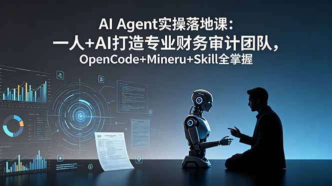 （19037期）AI Agent实操落地课：一人+AI打造专业财务审计团队，OpenCode+Mineru+Skill全掌握 - 臻优资源网