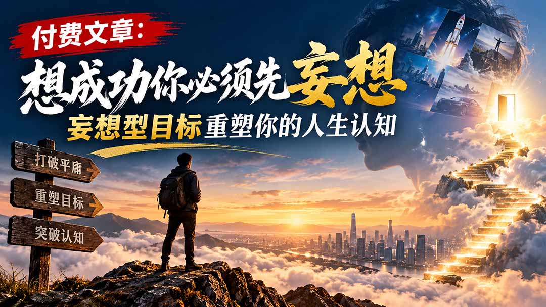 （21078期）付费文章：想成功你必须先妄想，妄想型目标重塑你的人生认知 - 臻优资源网