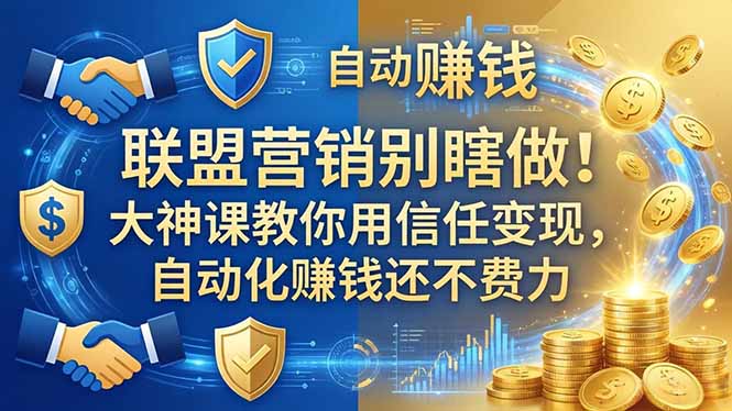（18242期）联盟营销别瞎做！大神课教你用信任变现，自动化赚钱还不费力【原创双语字幕】 - 臻优资源网
