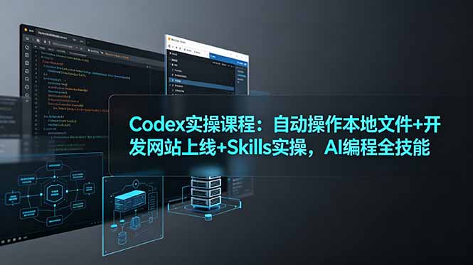 （19009期）Codex实操课程：自动操作本地文件+开发网站上线+Skills实操，AI编程全技能 - 臻优资源网
