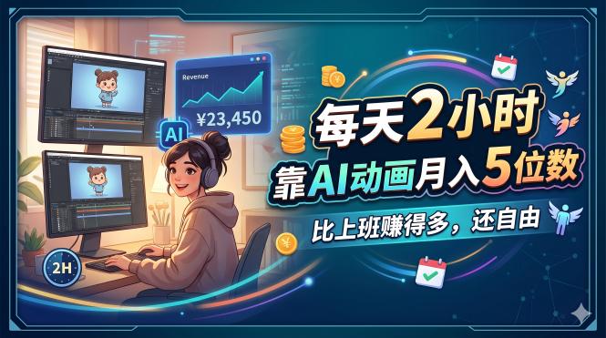 （18051期）每天 2 小时，靠 AI 动画月入 5 位数，比上班赚得多，还自由 - 臻优资源网