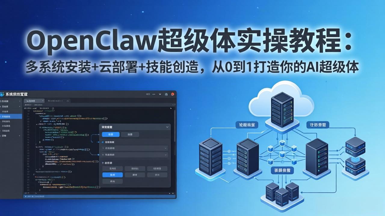 （17603期）OpenClaw-小龙虾 超级体实操教程：多系统安装+云部署+技能创造，从0到1打造你的AI超级体 - 臻优资源网