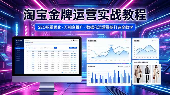 （18507期）2026 淘宝金牌运营实战教程，SEO权重优化万相台推广，数据化运营爆款打造全教学 - 臻优资源网