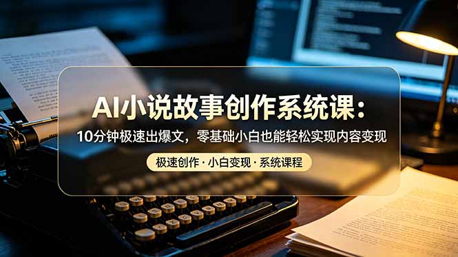 （19053期）AI小说故事创作系统课：10分钟极速出爆文，零基础小白也能轻松实现内容变现 - 臻优资源网