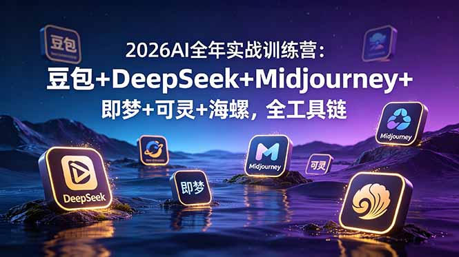 （19038期）2026AI全年实战训练营：豆包+DeepSeek+Midjourney+即梦+可灵+海螺，全工具链 - 臻优资源网