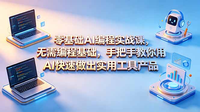 （18785期）零基础AI编程实战课-更新，无需编程基础，手把手教你用AI快速做出实用工具产品 - 臻优资源网