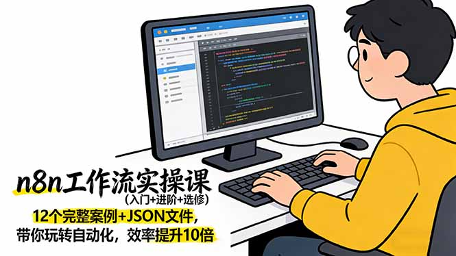 （17615期）n8n工作流实操课（入门+进阶+选修）12个完整案例+JSON文件，带你玩转自动化，效率提升10倍 - 臻优资源网