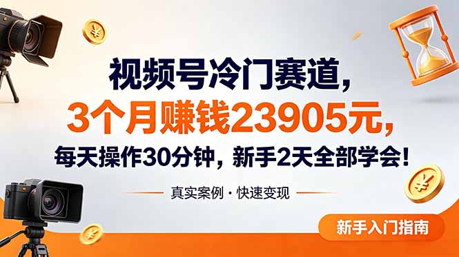 （18799期）视频号冷门赛道，3个月变现23905元，新手2天学会 每天操作30分钟！ - 臻优资源网