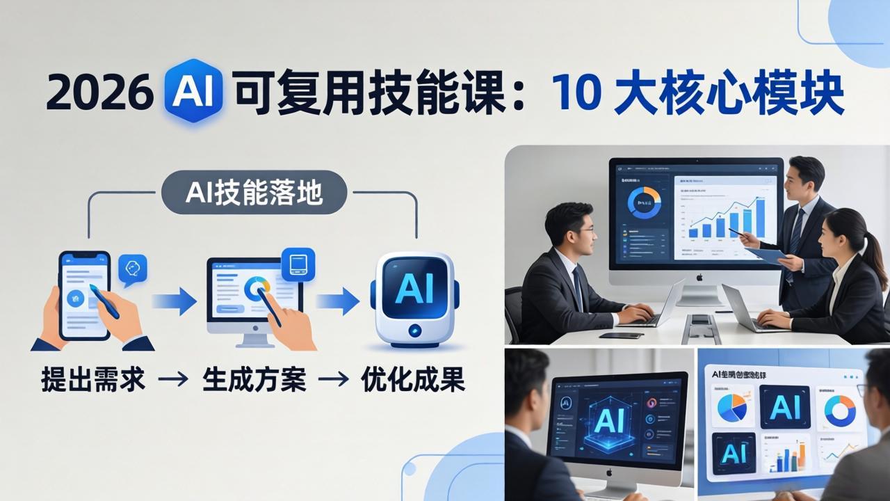 （17894期）2026AI可复用技能-4月新课：10大核心模块，手把手教你把AI用进工作、产出成果 - 臻优资源网