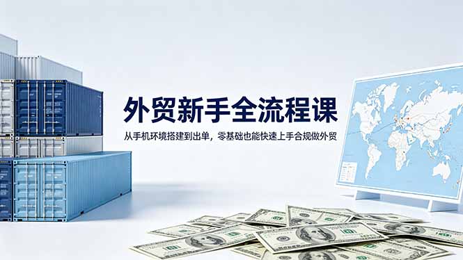 （18481期）外贸新手全流程课：从手机环境搭建到出单，零基础也能快速上手合规做外贸 - 臻优资源网