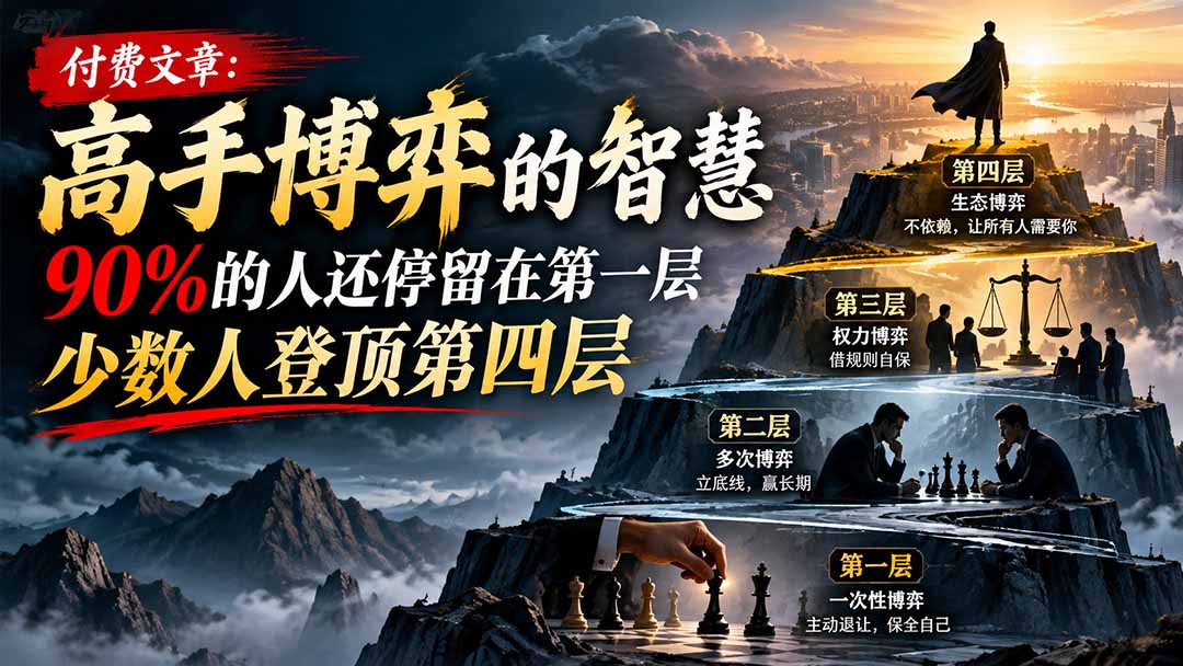 （20628期）【无水印】付费文章：高手博弈的智慧，90%的人还停留在第一层，少数人登顶第四层 - 臻优资源网