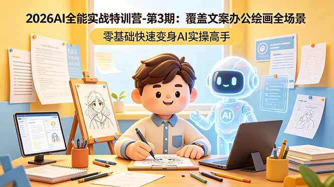 （18572期）2026AI全能实战特训营-第3期：覆盖文案办公绘画全场景 零基础快速变身AI实操高手 - 臻优资源网
