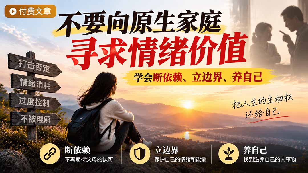（21132期）付费文章：不要向原生家庭寻求情绪价值，学会断依赖、立边界、养自己 - 臻优资源网
