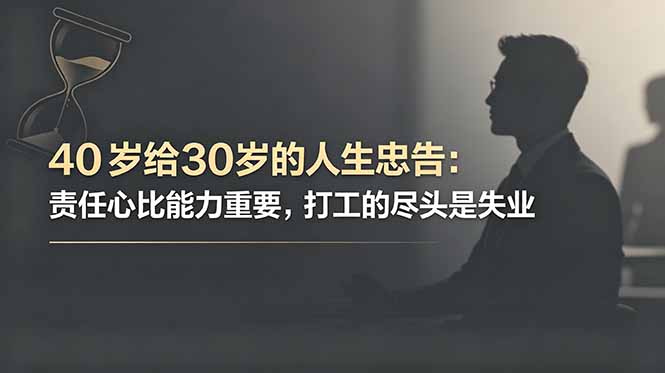 (18769期)付费文章:40岁给30岁的人生忠告:责任心比能力重要,打工的尽头是失业 - 臻优资源网