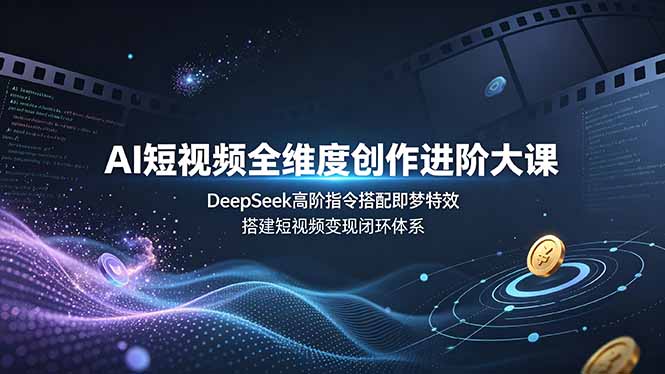 （19153期）AI短视频全维度创作进阶大课，DeepSeek高阶指令搭配即梦特效，搭建短视频变现闭环体系 - 臻优资源网