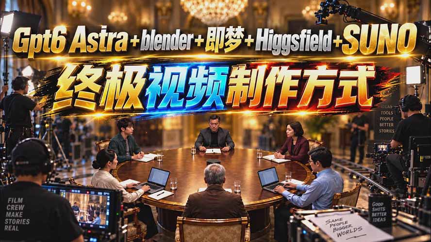 （20588期）GPT-6 Astra+Blender+即梦+Higgsfield+Suno=终极视频制作方式（无水印） - 臻优资源网